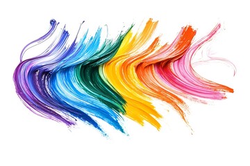 Multicolored abstract twisted brush stroke. Bright curl, artistic spiral. Abstract element for design. 3D rendering image.