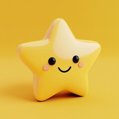 3D Star Icon: Celestial Body in the Night Sky Illustration Logo