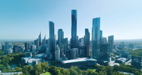 Fototapeta premium Office Skyscrapers in the City Financial and Business District
