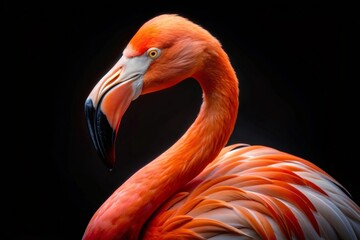 Portrait of a pink flamingo