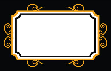 Vintage ornament frame. Decorative border frames, retro style divider