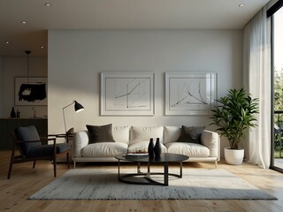 Further illustration of classic white wall designs in a modern space.