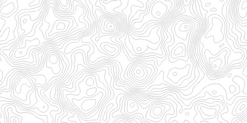 Seamless The stylized height of the topographic map contour in lines and contours isolated on transparent. Black and white topography contour lines map isolated on white background.