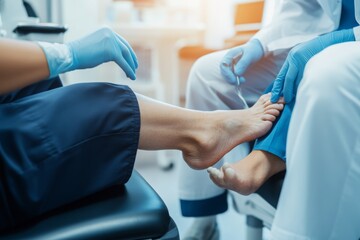 Podiatrist Examining a Patient's Foot