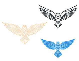 Fototapeta premium geometric hawk eagle logo design company business logo