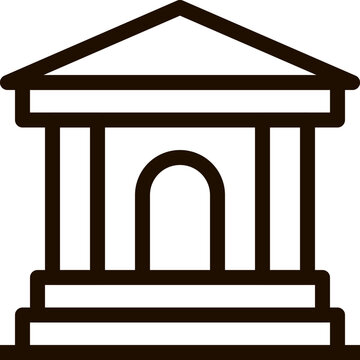 recommend clip art: Black and white line drawing of a building with a gable roof.