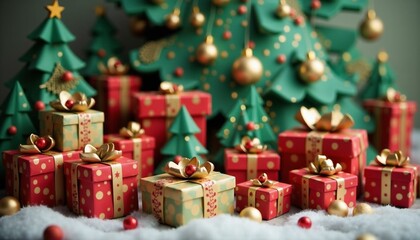 christmas, gift, tree, box, holiday, decoration, present, xmas