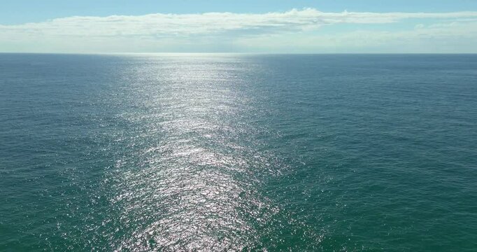 aerial flight over the calm Mediterranean Sea
