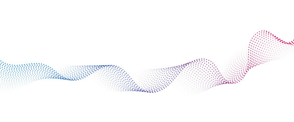 Flowing Dot Wave halftone gradient pattern on transparent background	
