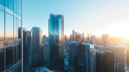 Obraz premium Office Skyscrapers in the City Financial and Business District