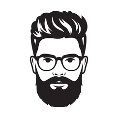 vector illustration of a bearded man