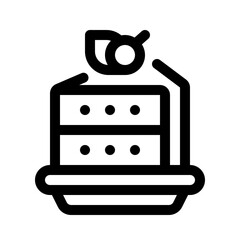 Slice Of Cake Line Icon. Single icon, line vector icon
