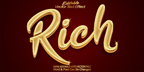 Rich Vector Text Effect Editable Alphabet Money Luxury Elegant Millionaire Vip