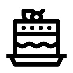 Cake Simple Line Icon. Single icon, line vector icon
