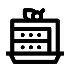 Slice Of Cake Simple Line Icon. Single icon, line vector icon