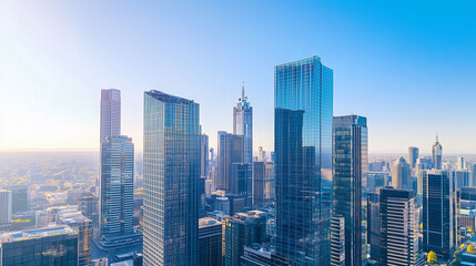 Office Skyscrapers in the City Financial and Business District