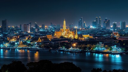 Fototapeta premium Bangkok Skyline with Chao