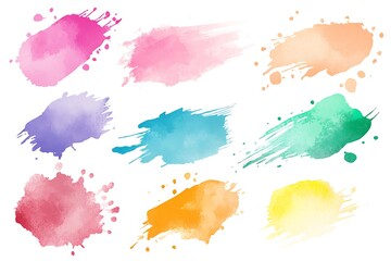 simple watercolour set of watercolor splashes