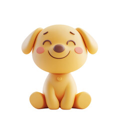 Dog solated on white transparent. Cartoon minimal style cute animal pet