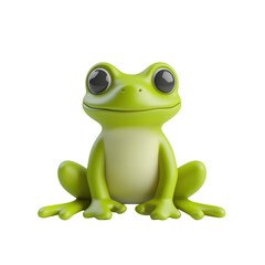 Fototapeta premium Frog solated on white transparent. Cartoon minimal style cute animal