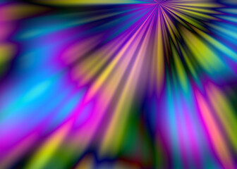 Obraz premium Abstract fractal explosion of spectral colors in motion, creativity and imagination.