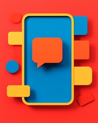Interactive Commenting Elements on Flat Background
