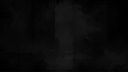 Elegant black background vector illustration with vintage distressed grunge texture. Rough surface. Artistically textured background. Space to fill. Raster monochrome image.