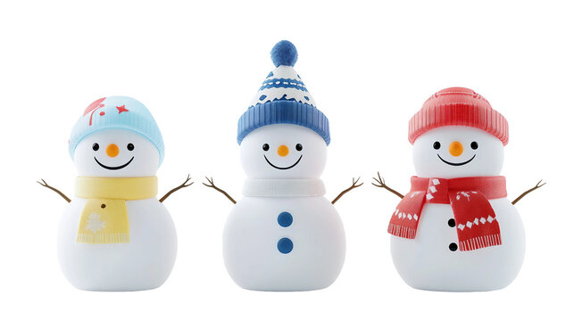 two snowmen with a snowman