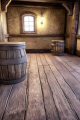 A Lively Bard Performs Enchanting Tunes in a Rustic Medieval Tavern Filled With Warm Ambience