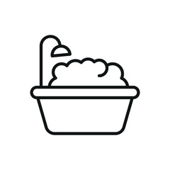 Bathtub bathroom icon vector basic design simple and modern concept graphic