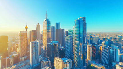 Obraz premium Office Skyscrapers in the City Financial and Business District