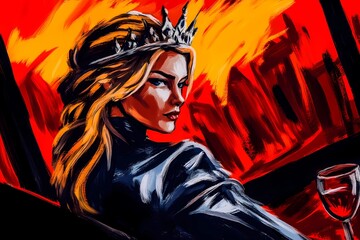 Elegant queen background with royal crown, luxurious details, perfect for regal and noble-themed designs, illustrations, or elegant events.