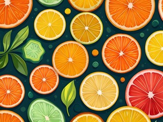 Fototapeta premium A colorful pattern of citrus fruits.