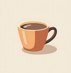 Obraz premium Food coffee cup silhouette distressed retro design