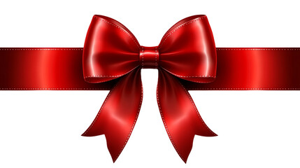 Elegant Red Ribbon Bow Perfect for Gift Wrapping and Holiday Decor