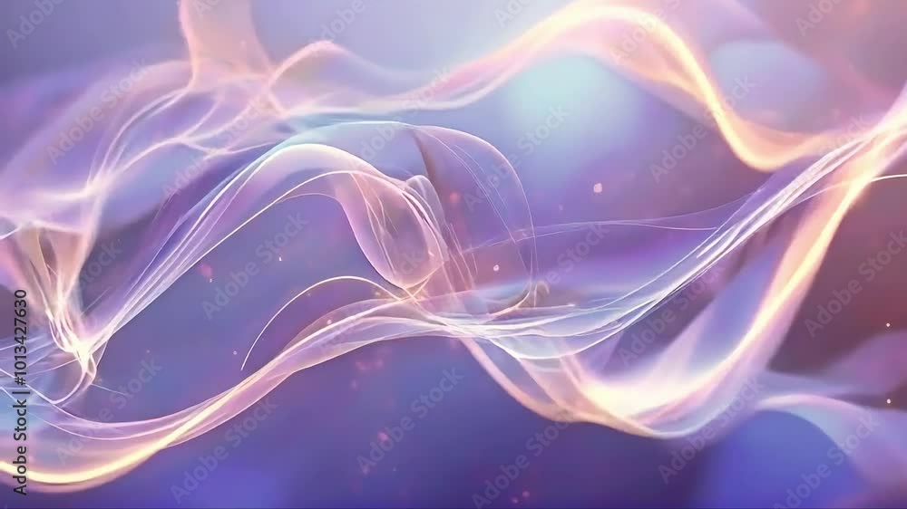 Poster soft glow: minimalist shapes floating in a gentle loop