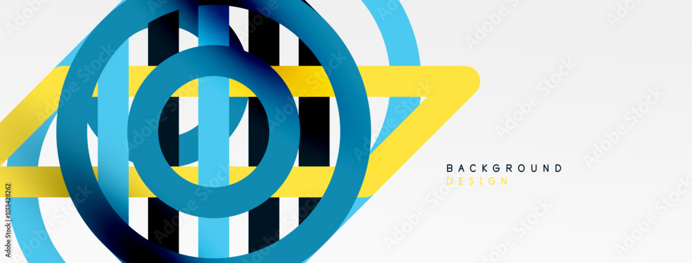 Aufkleber abstract background - colorful circle lines technology or business digital template