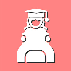 Female Student Studying Vector Icon