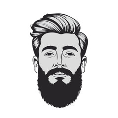vector illustration of a bearded man