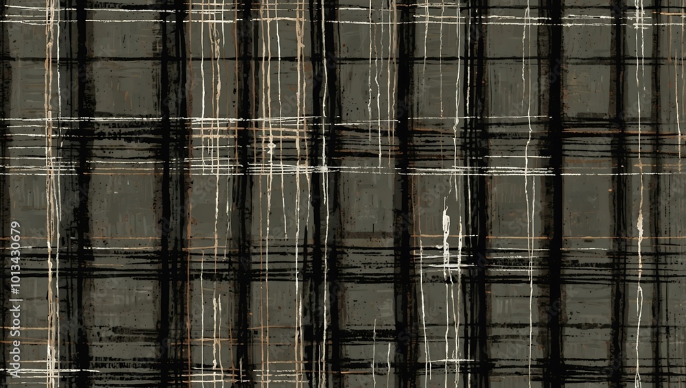 Poster scribble print seamless checkers pattern.