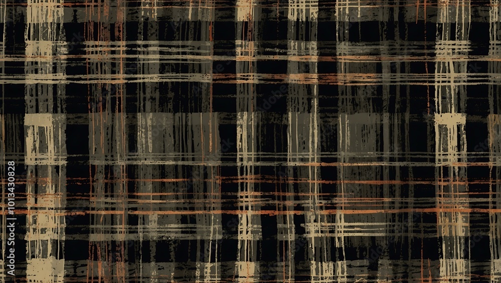 Poster scribble print seamless checkers pattern.