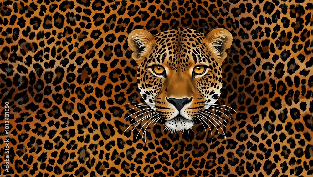 Poster seamless leopard print pattern.