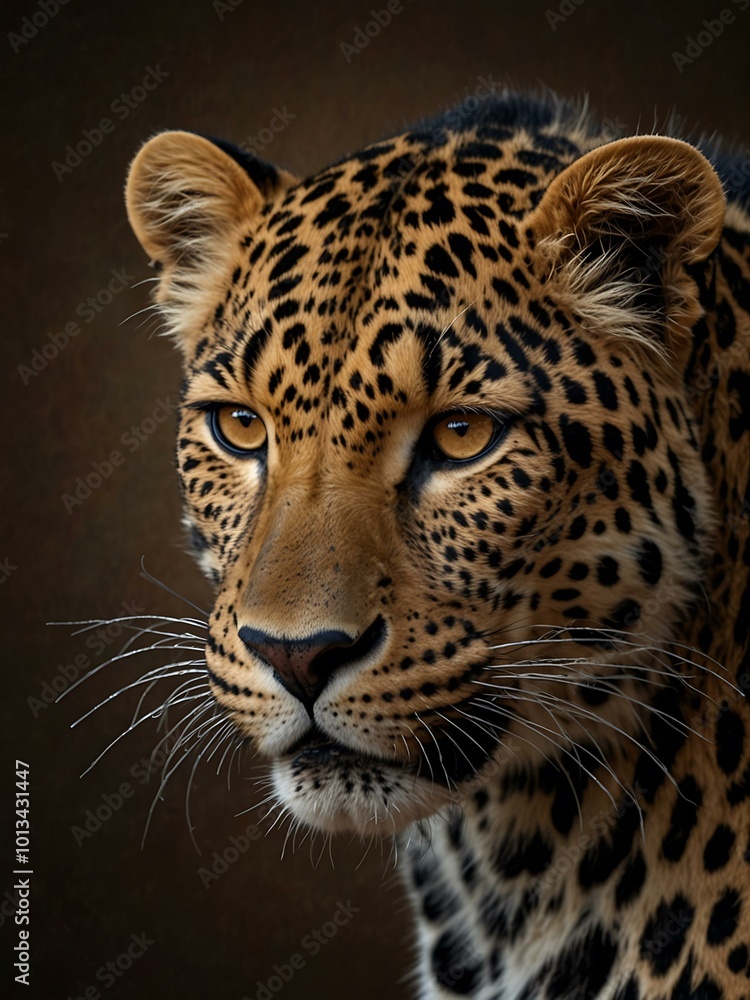 Poster seamless leopard print pattern.