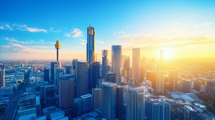 Fototapeta premium Office Skyscrapers in the City Financial and Business District