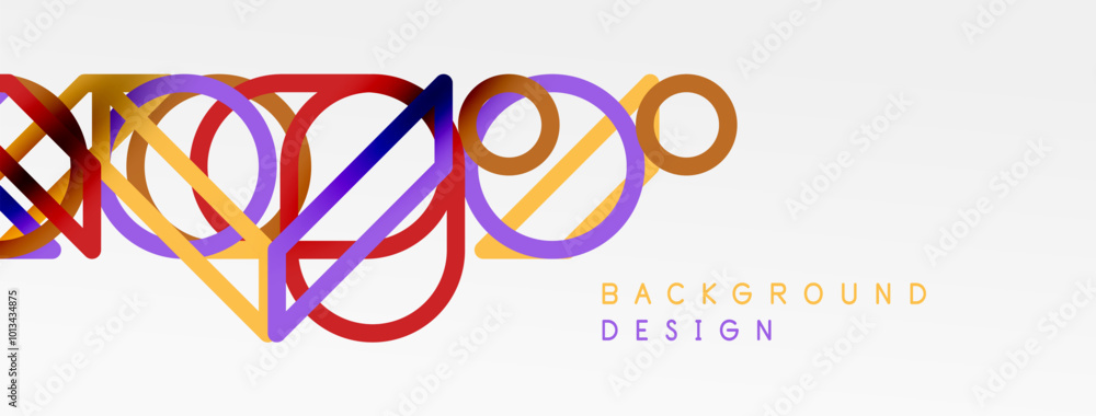 Aufkleber abstract background - colorful circle lines technology or business digital template