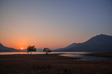 Amazing landscape waterscape, Dramatic view during a beautiful evening at Sunset, Fantasy...