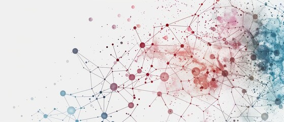 A colorful, abstract image of a network of dots and lines