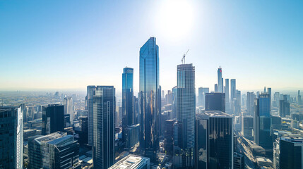 Office Skyscrapers in the City Financial and Business District