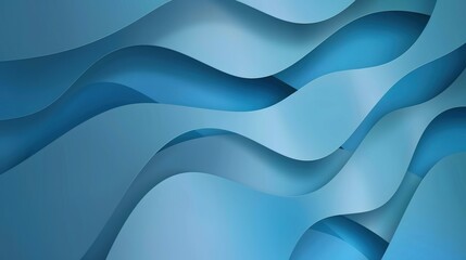 Fototapeta premium Blue three-dimensional paper-cut style gradient curve background