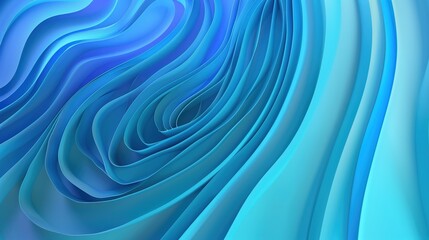 Blue three-dimensional paper-cut style gradient curve background
